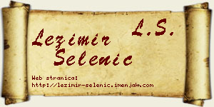 Ležimir Selenić vizit kartica